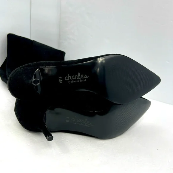 CHARLES BY CHARLES DAVID, TALL CHIC BOOTS, BLACK “TEXTILE”, SIZE 11M - Picture 8 of 12